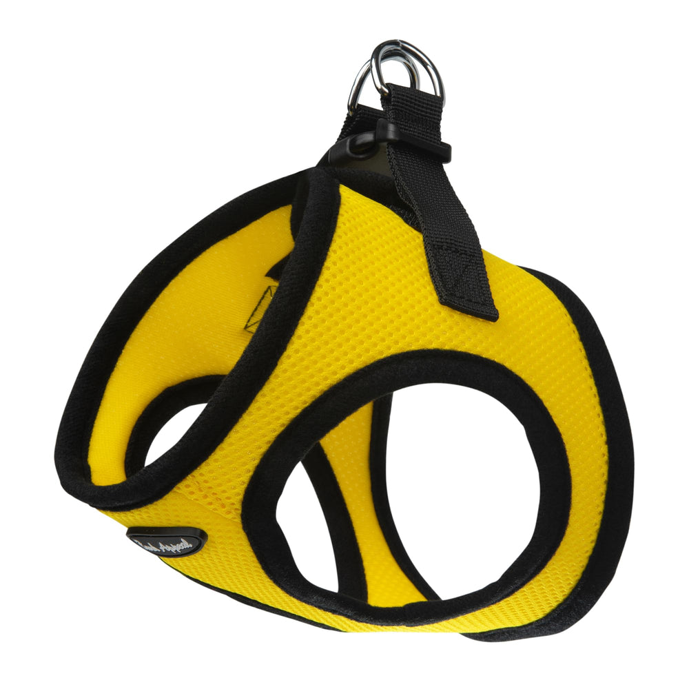 Bark Appeal Yellow Step-in Harness with soft mesh for comfortable daily wear on small to medium dogs