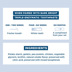 BARK Bright dental sticks USA-made label on packaging.