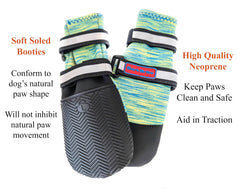 Bark Brite all-weather paw boots turquoise large side view for safer outdoor adventures