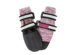 Bark Brite lavender paw boot side view demonstrates flexible fit supporting natural paw movement