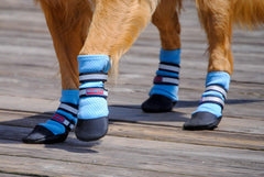 Bark Brite neoprene paw boots side view show lightweight protection for hikes.