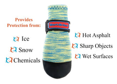 Bark Brite paw boot durable rubber sole improves traction on slick surfaces.