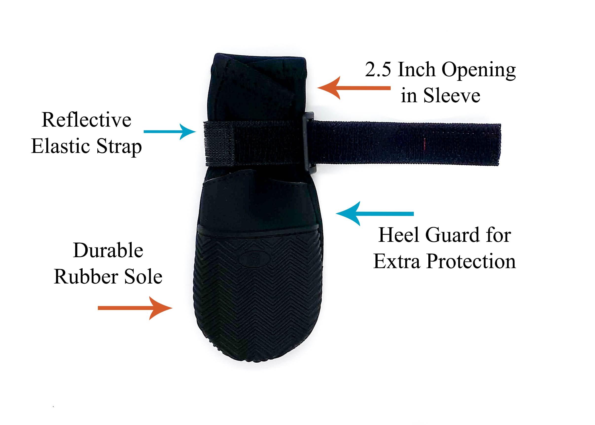 Bark Brite paw boot tread and rubber sole improve traction on slick surfaces