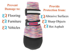 Bark Brite lavender paw booties front view suitable for urban walks.