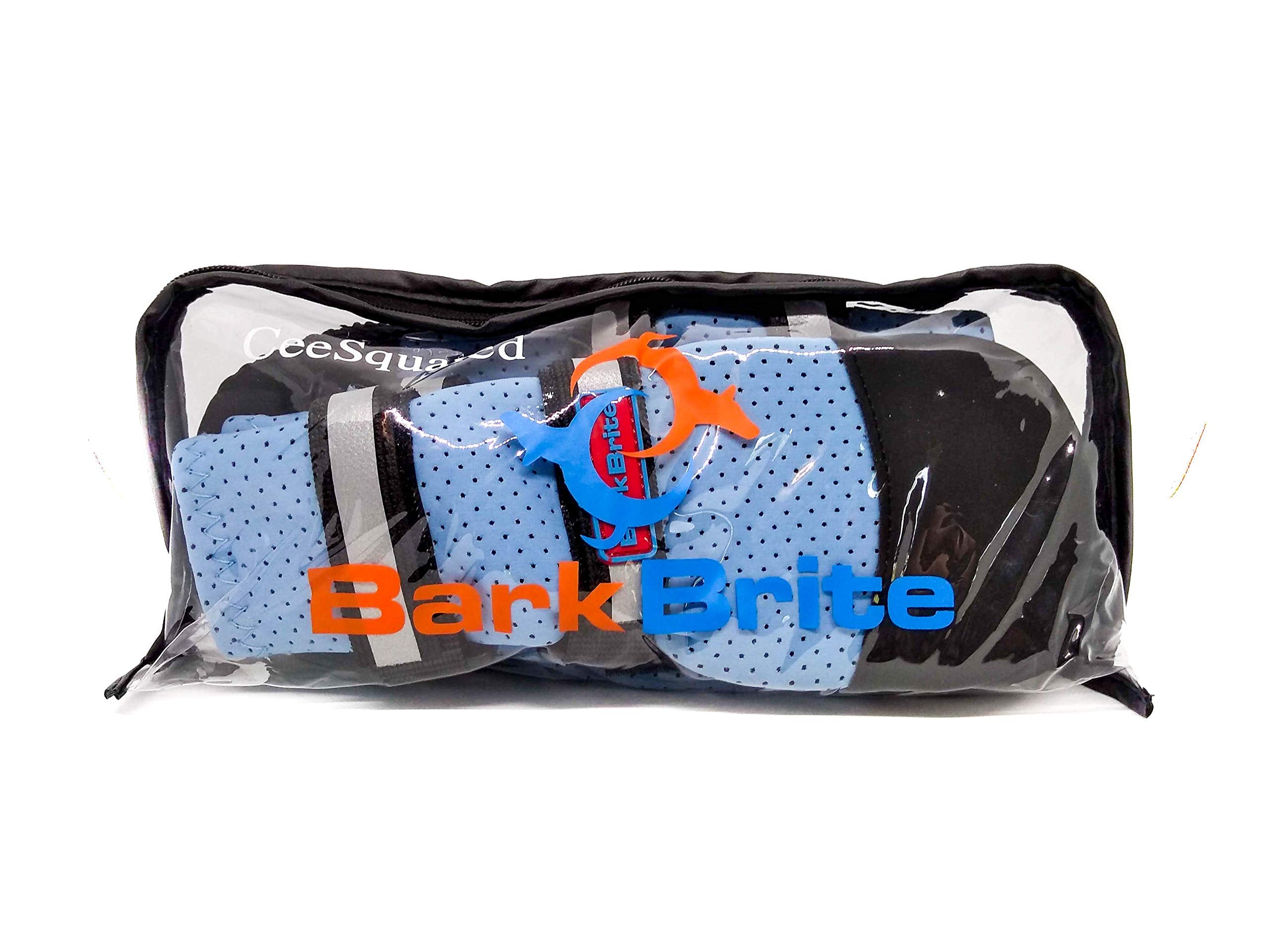 Bark Brite paw boots blue packaged four-piece set offers complete paw coverage