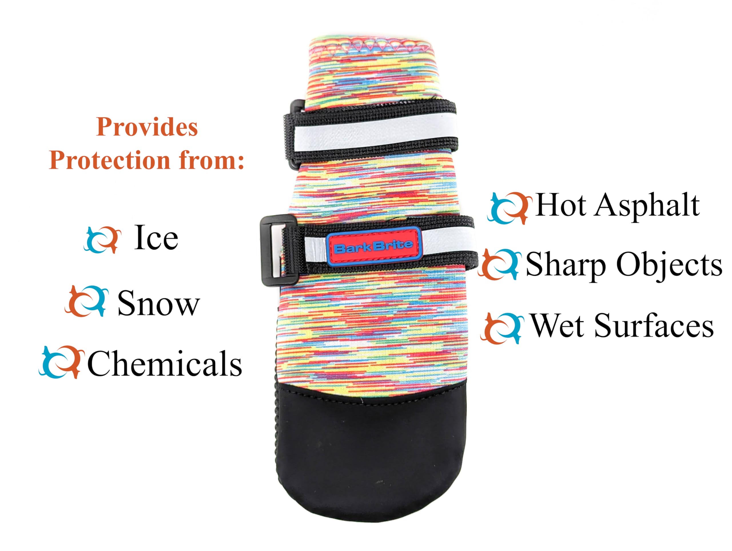 Bark Brite paw booties keeping paws dry and clean during walks