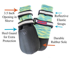 Bark Brite paw boots reflective straps provide 360-degree visibility for safer walks