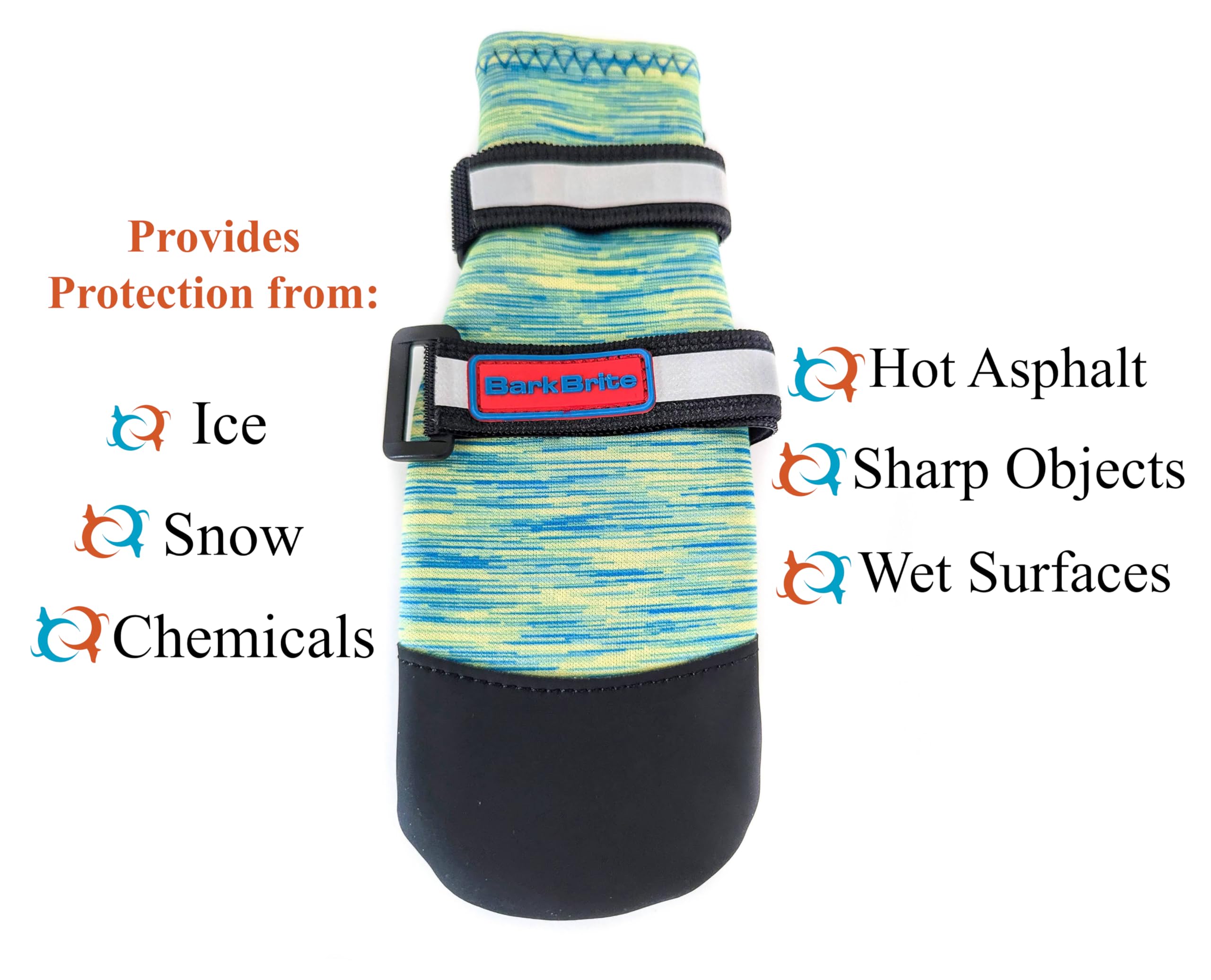Bark Brite paw boots rubber sole detail supports reliable grip on varied surfaces