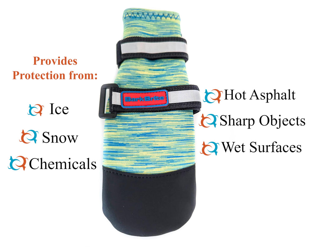 Bark Brite paw boots rubber sole detail supports reliable grip on varied surfaces