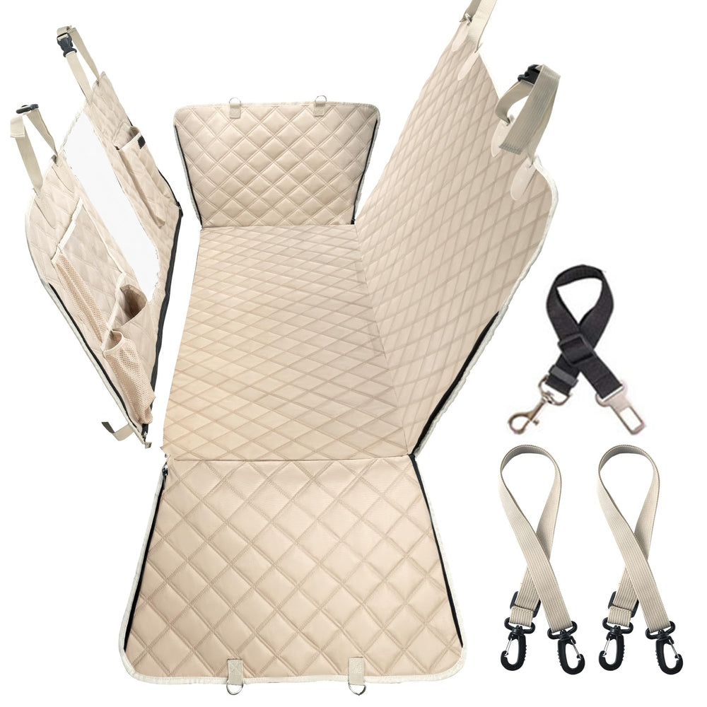 Bark Lover backseat cover hammock provides full coverage for pets during road trips.