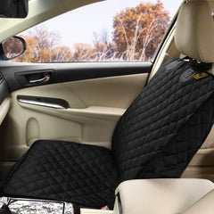Bark Lover Deluxe dog seat cover with side flaps protects door frames.
