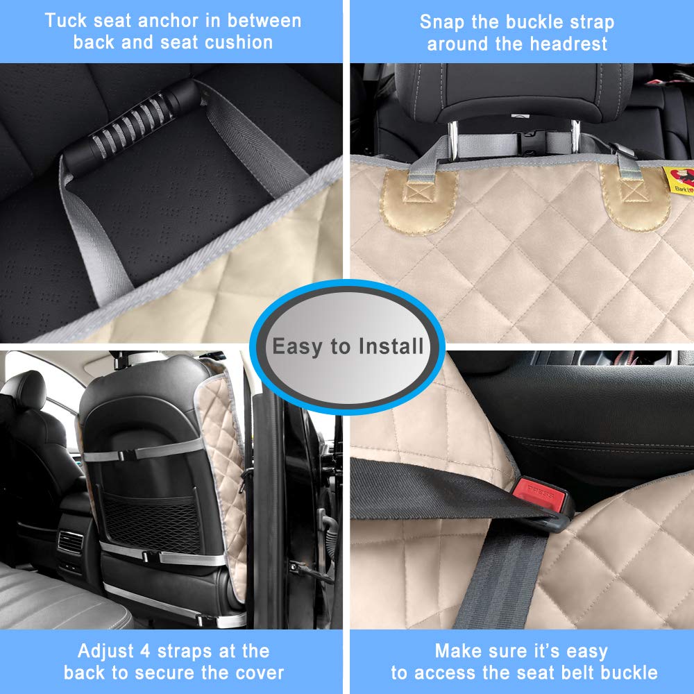 Bark Lover Deluxe beige quick-release clips illustrate easy installation in seconds