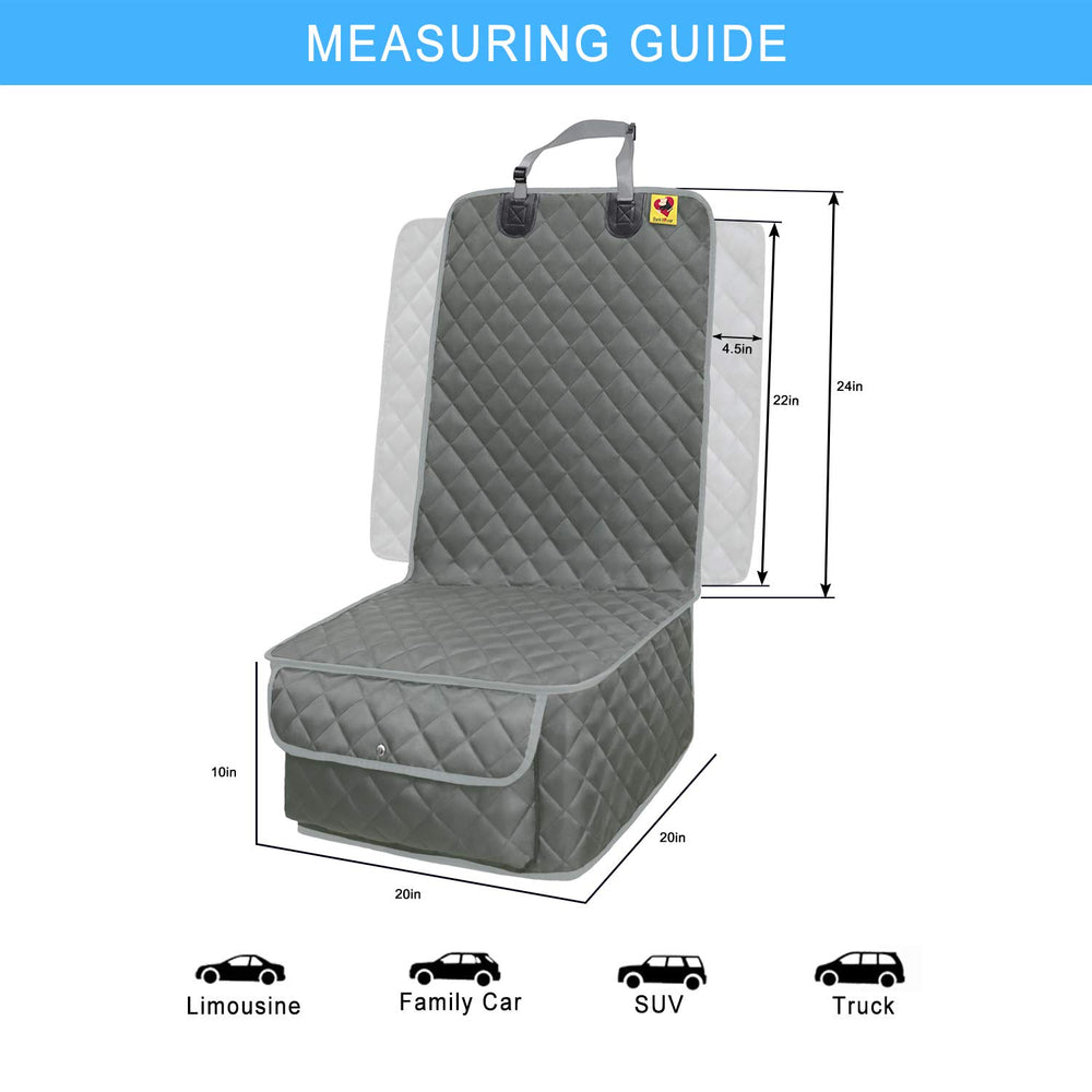 Bark Lover Deluxe front seat cover in-car use showcases quick setup and cleanup.