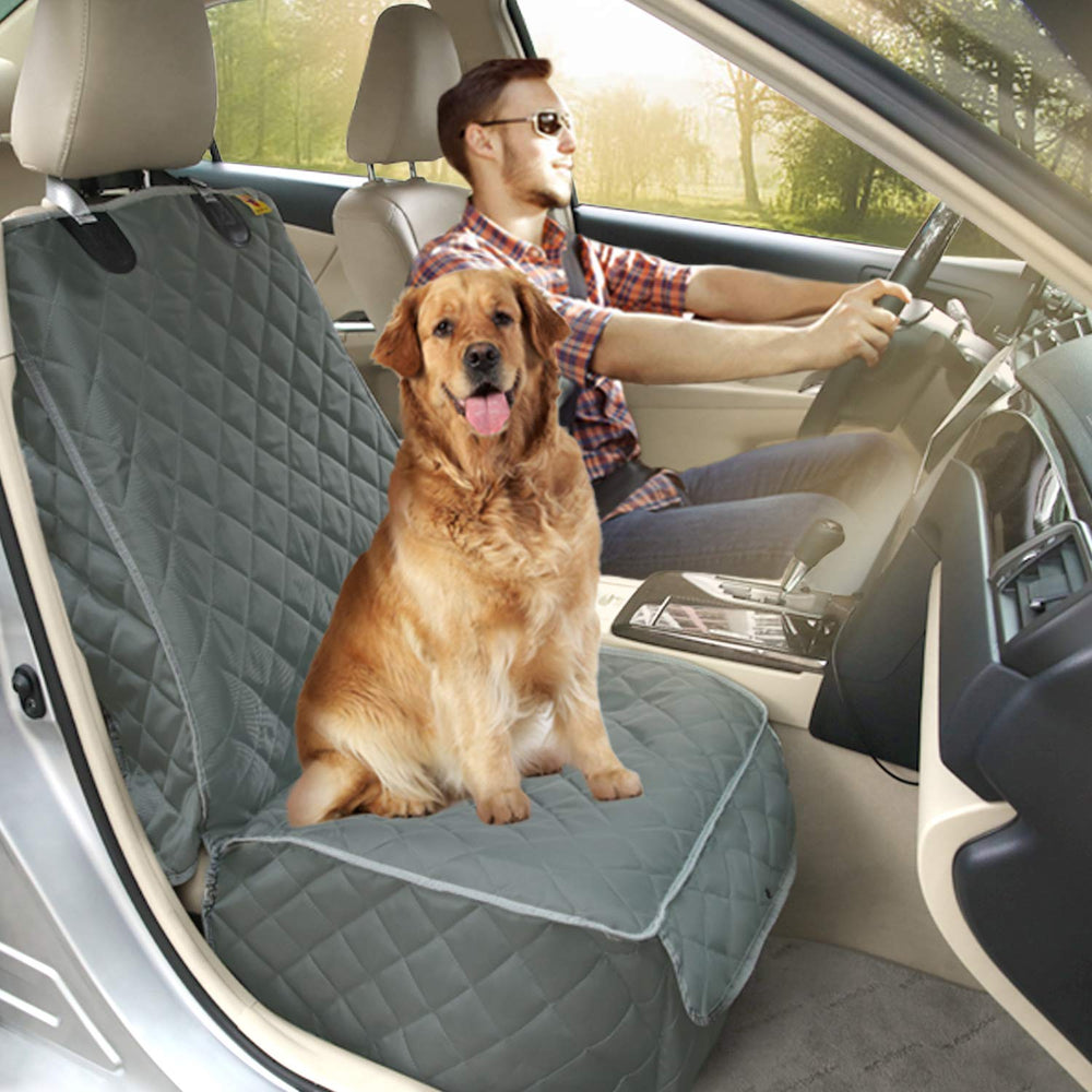 Bark Lover Deluxe front seat cover side flaps keep dogs contained and secure.