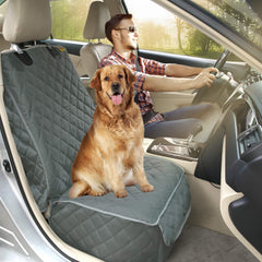 Bark Lover Deluxe front seat cover side flaps keep dogs contained and secure.