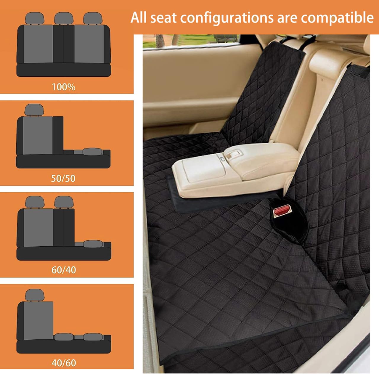 Bark Lover waterproof dog seat cover closeup shows water resistance