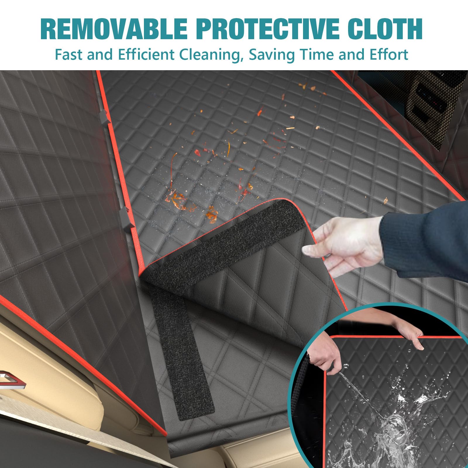 Bark Lover waterproof Oxford fabric protects car seats from spills and dirt