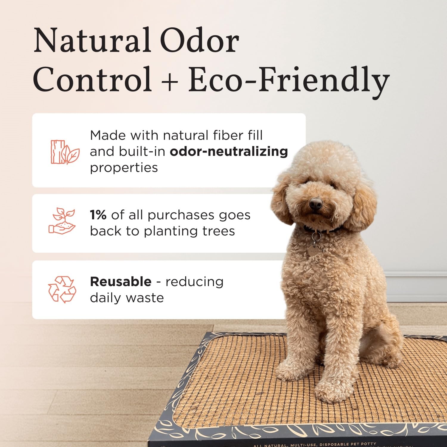 Bark Potty odor-neutralization highlights a fresh, odor-free space for pets indoors