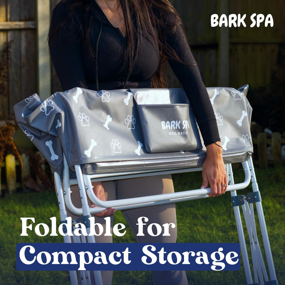 Bark Spa portable outdoor grooming setup ready for patios or yards.