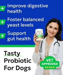 BARK&SPARK Probiotics for Dogs chews close-up highlights chewy texture for easy daily dosing.