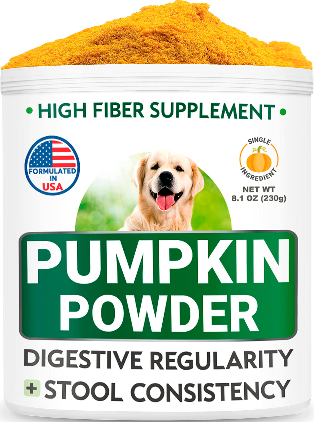 BARK&SPARK Pumpkin for Dogs powder added to meals supports digestion and regular stool