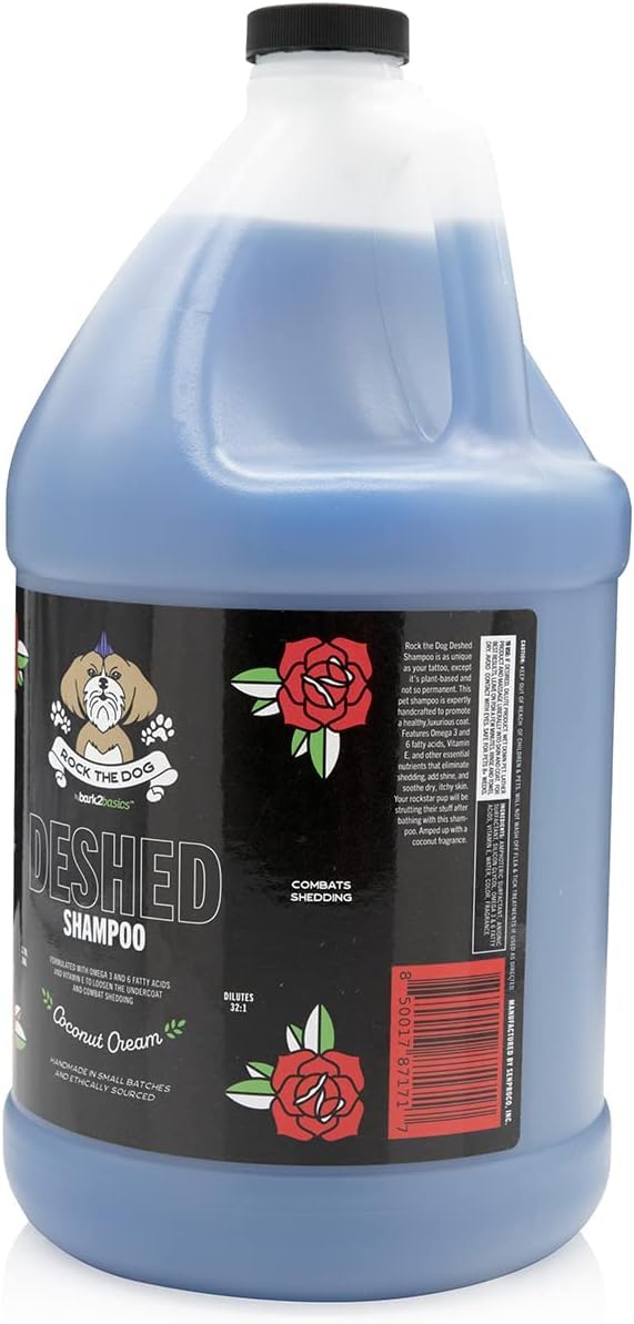 Bark2Basics Rock The Dog shampoo diluted 32:1 for cost-efficient grooming.