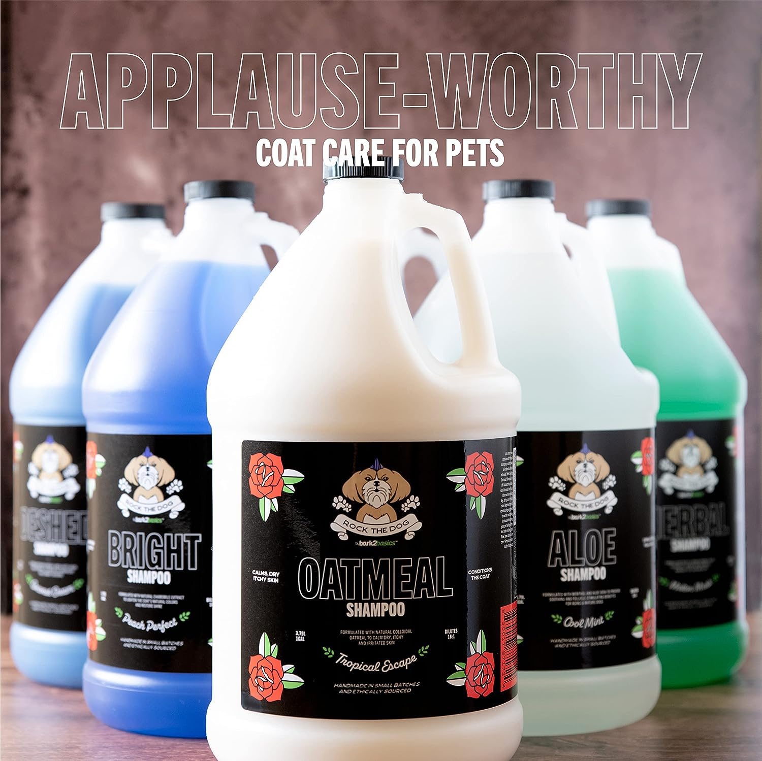 Bark2Basics Oatmeal Shampoo ingredients page featuring natural colloidal oatmeal benefits