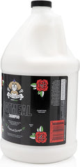 Bark2Basics Rock The Dog Oatmeal Shampoo label highlights plant-based, pH-balanced formula for sensitive dogs