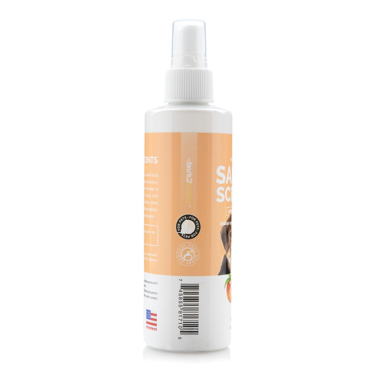 Bark2Basics Salon Scents application-dog spray demonstrates quick coat freshening