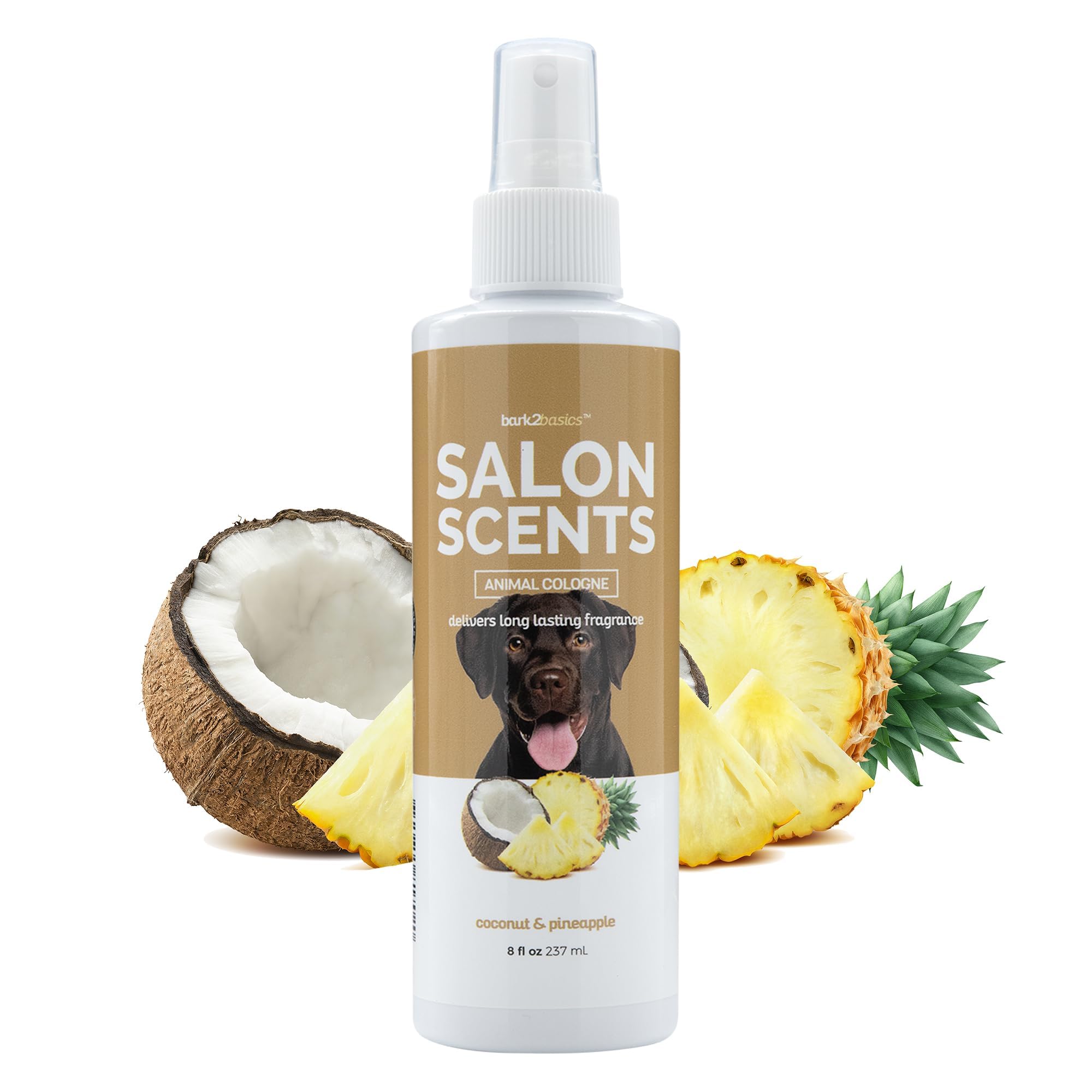 Bark2Basics Salon Scents, botella 8oz, aroma duradero para pelaje