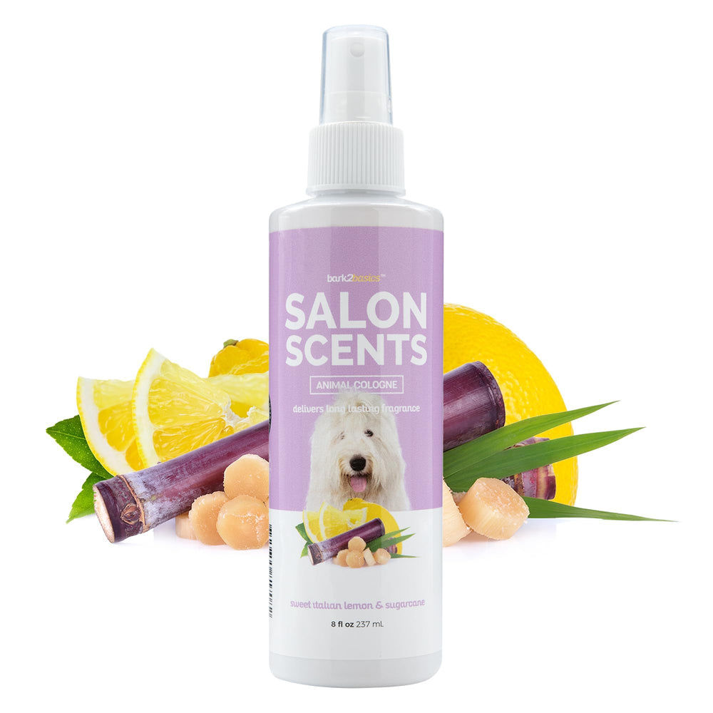 Bark2Basics Salon Scents bottle front view highlighting long-lasting fragrance.