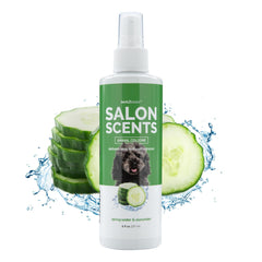 Bark2Basics Salon Scents bottle front for on-the-go deodorizing between baths.