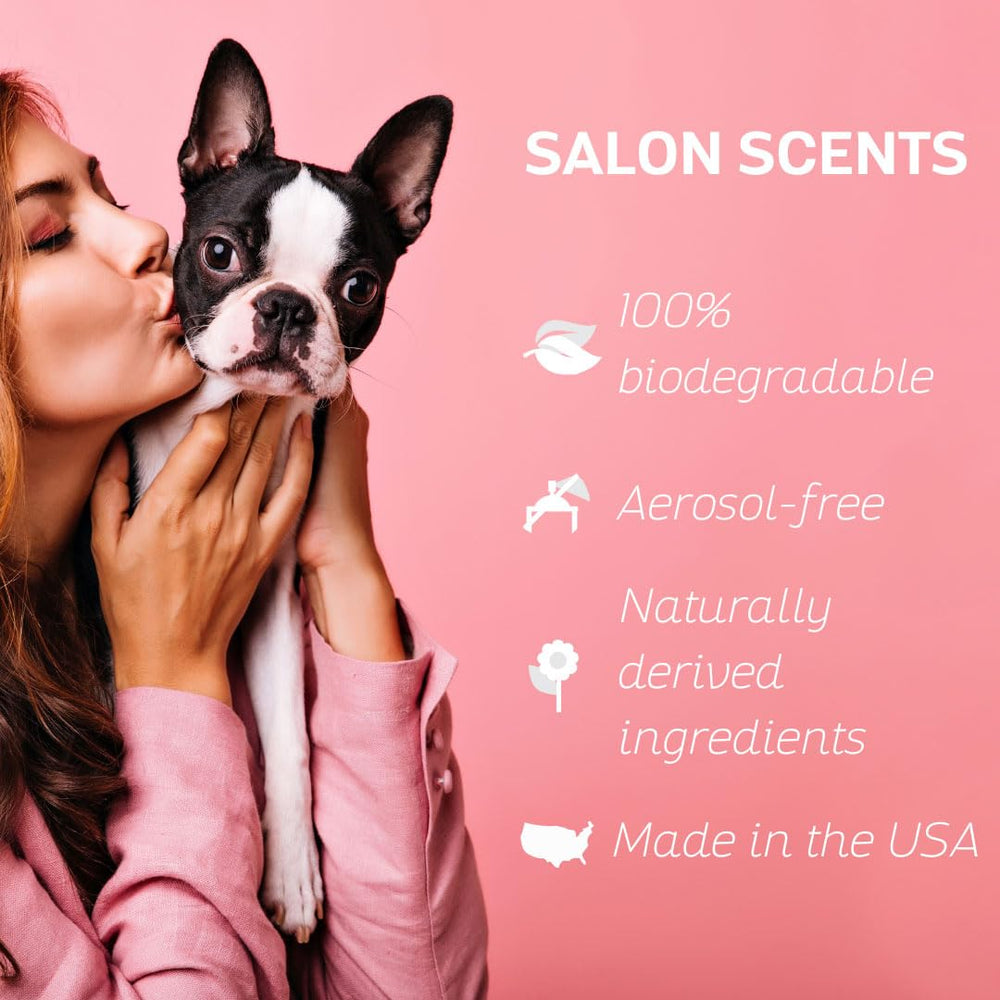 Bark2Basics Salon Scents cat-safe note confirms compatibility with cats.