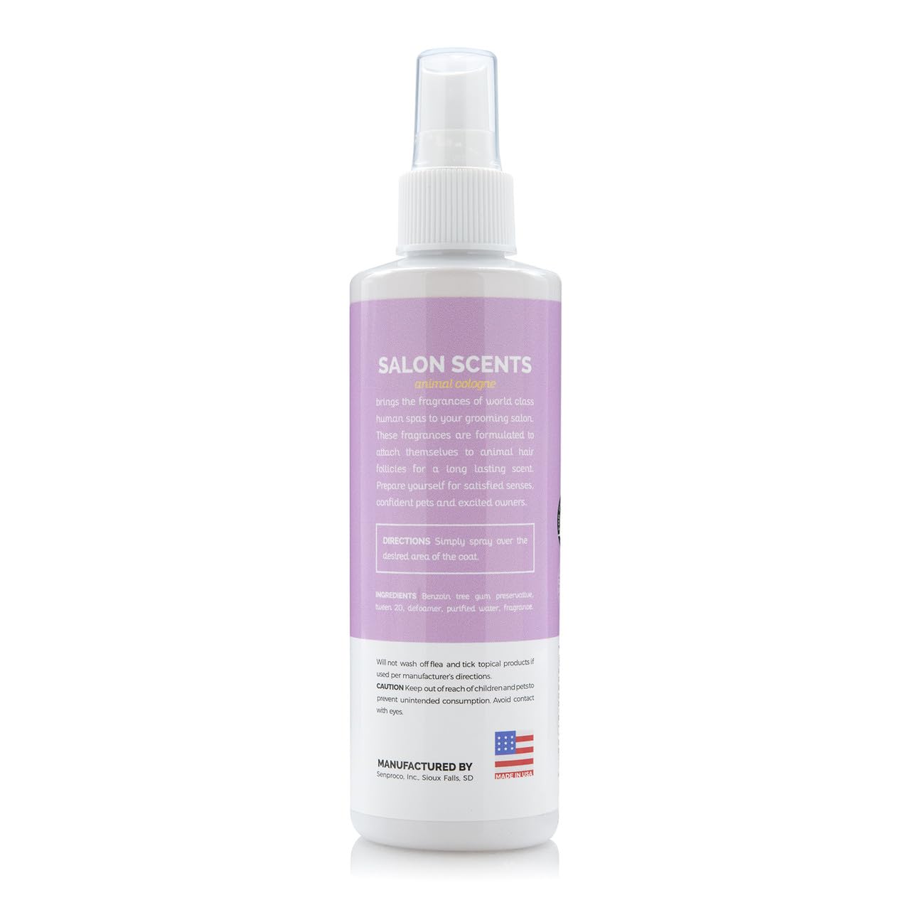 Bark2Basics Salon Scents applied to dog coat for fresh scent.