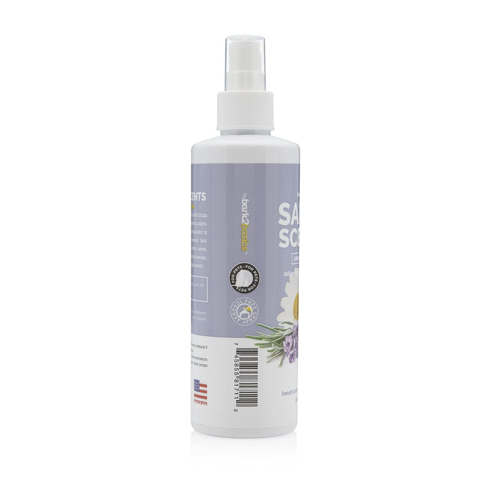 Bark2Basics spray-action demonstrates quick freshen up after bath time.
