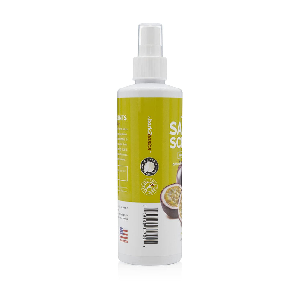 Bark2Basics Salon Scents spray-on coat for deodorizing refreshment.