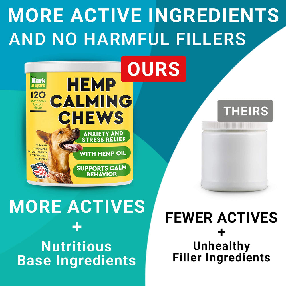 BARK&SPARK chamomile-passionflower formula label signals safe calm.
