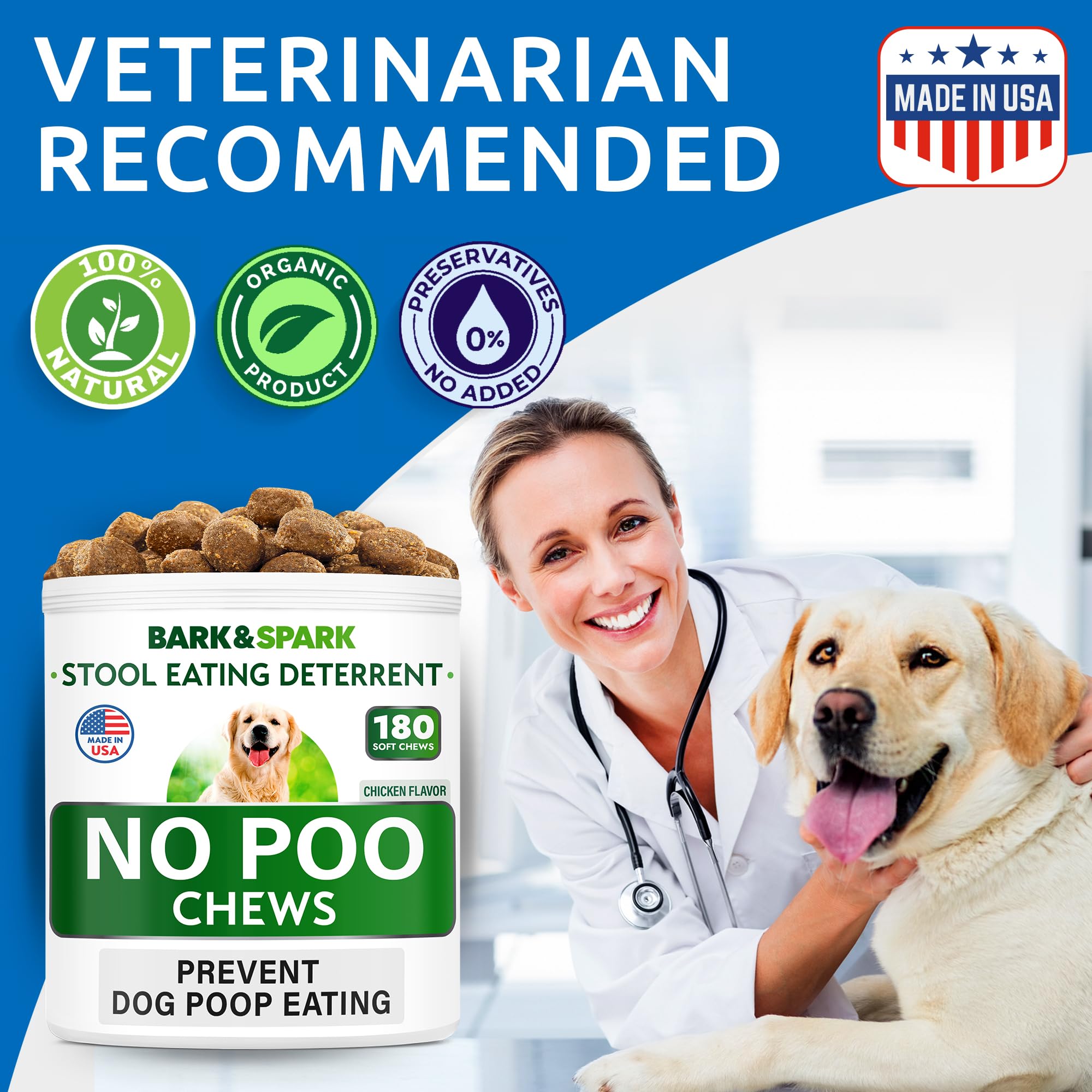 BARK&SPARK No Poo Chews product shot suggesting breath aid benefits.