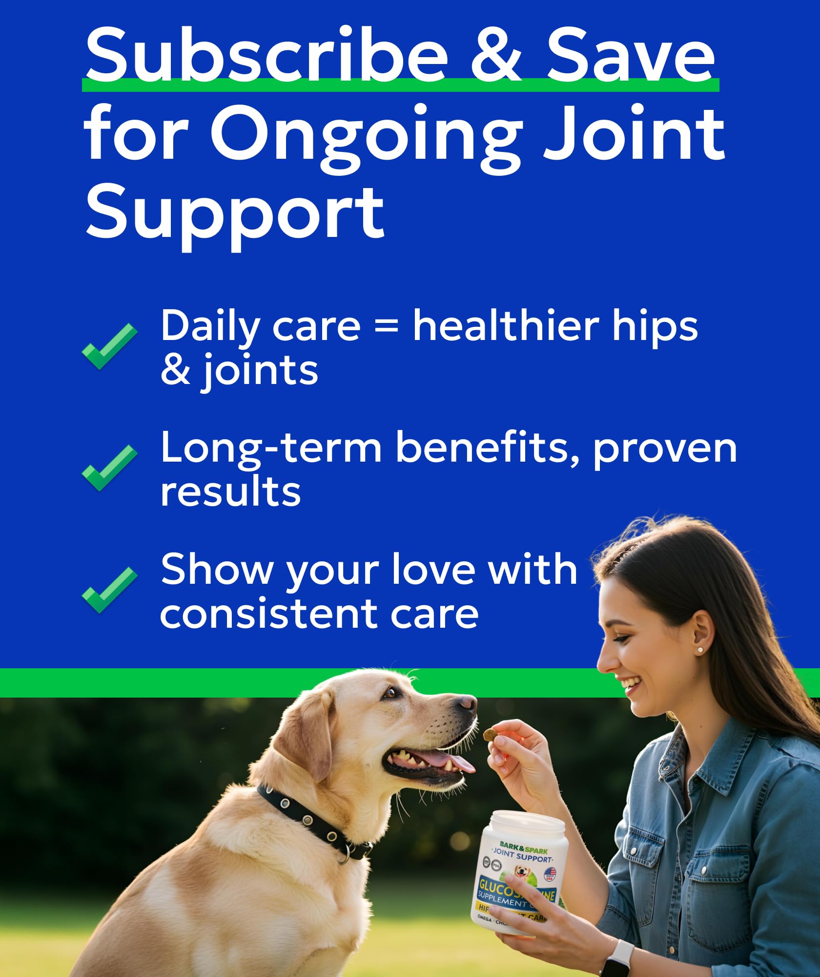 BARK&SPARK senior dog joint health chews promoting comfort and flexibility.