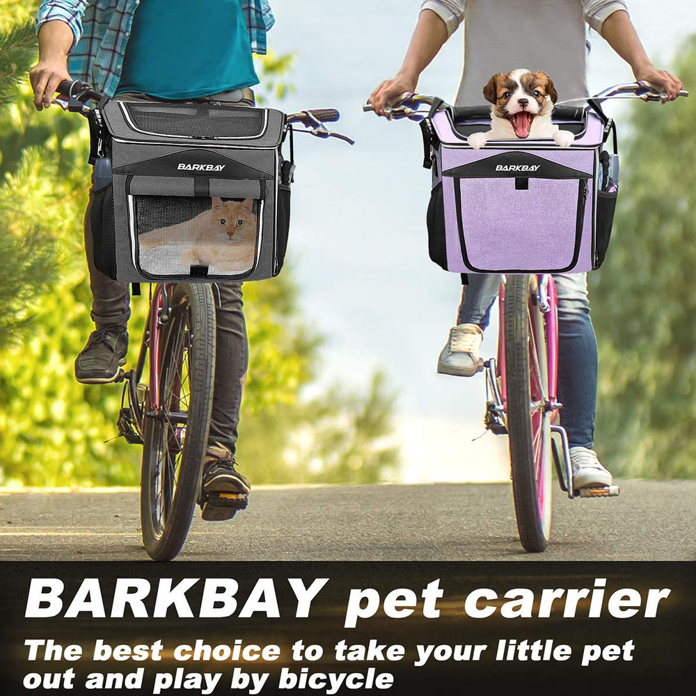 BARKBAY expandable design demonstrates flexible space for small dogs on rides.