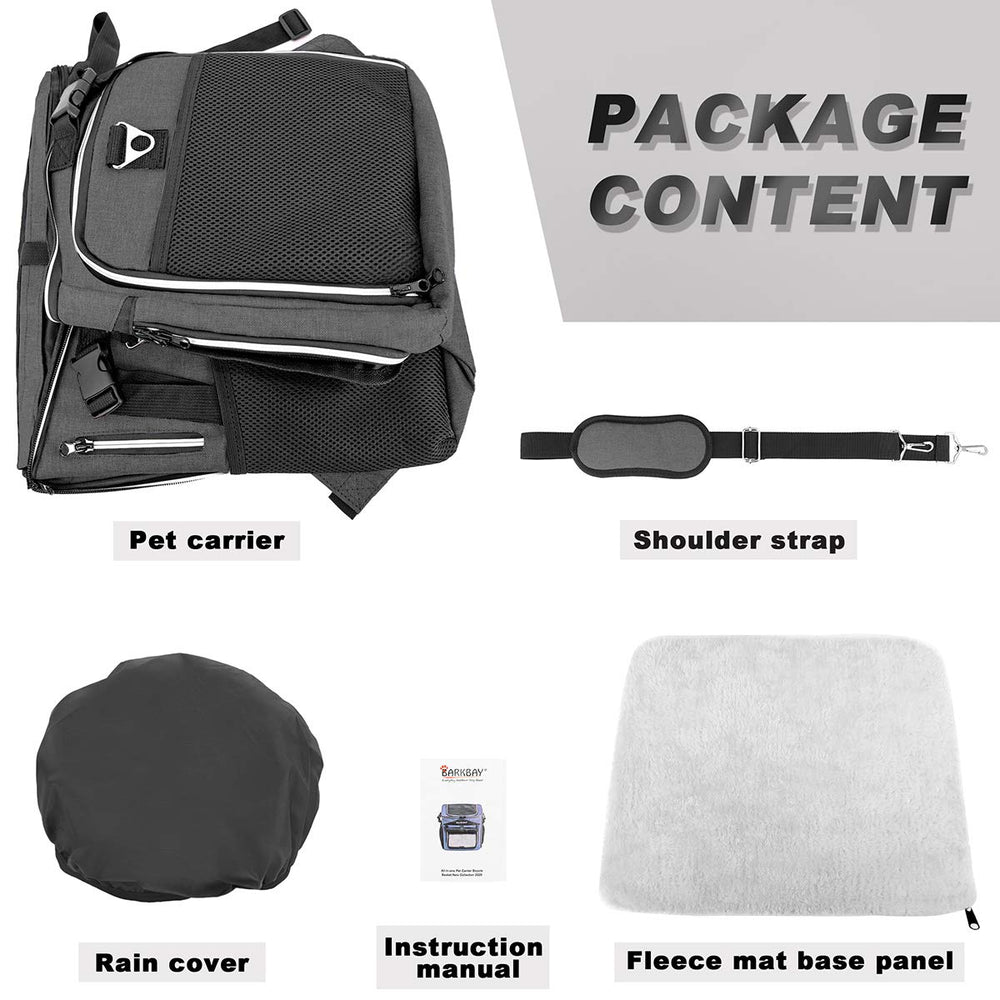 BARKBAY pet inside ride image highlights portable travel bag versatility.