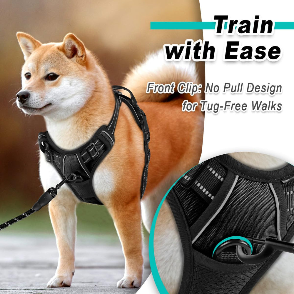 BARKBAY harness adjustable straps ensure secure fit.