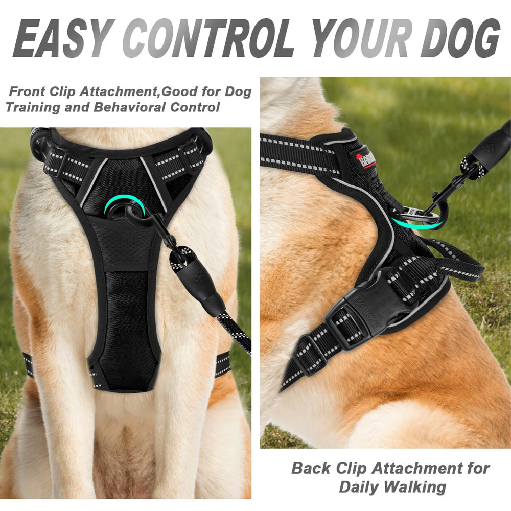 BARKBAY dog harness heavy duty construction supports large breeds on daily strolls.