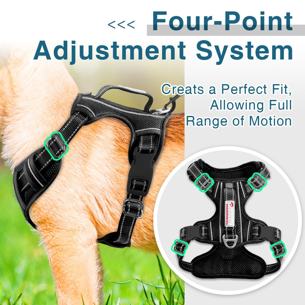 BARKBAY anti-chafe padding prevents rubbing on long walks.