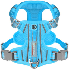 BARKBAY Dog Harness No Pull blue front view offers comfortable control on daily walks.