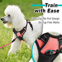 BARKBAY dog harness no pull small xs light pink adjustment straps illustrate secure, customizable fit