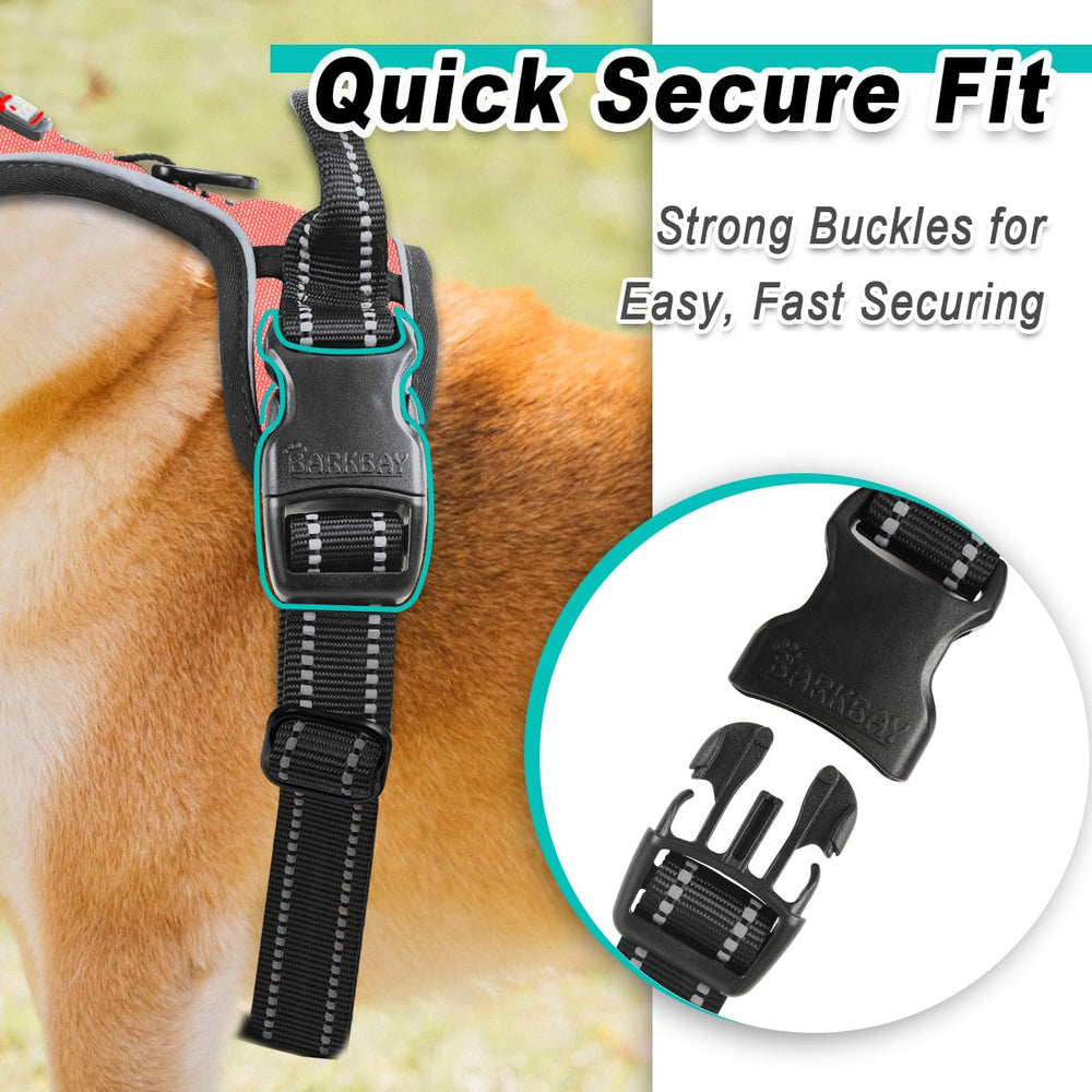 BARKBAY dog harness no pull small xs light pink color helps visibility and style