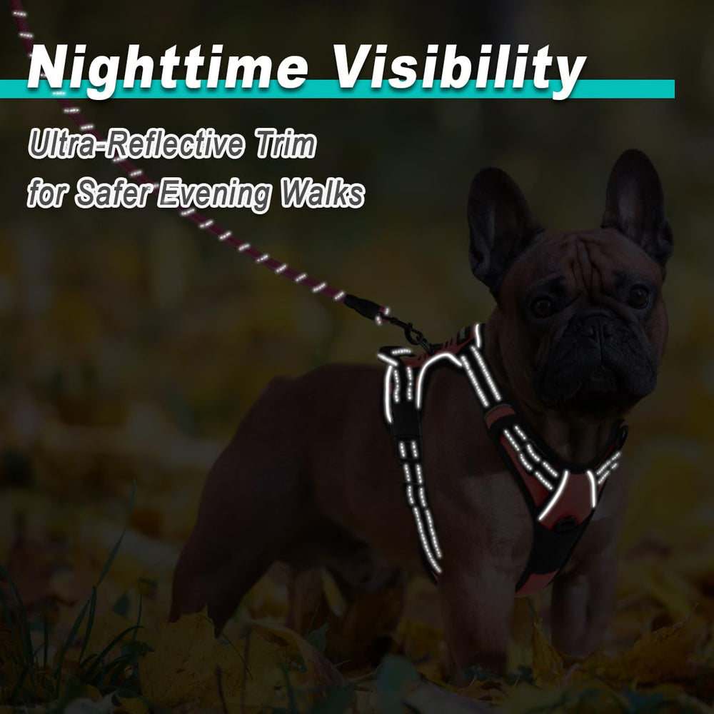 BARKBAY dog harness no pull small xs light pink close-up breathable materials for comfort