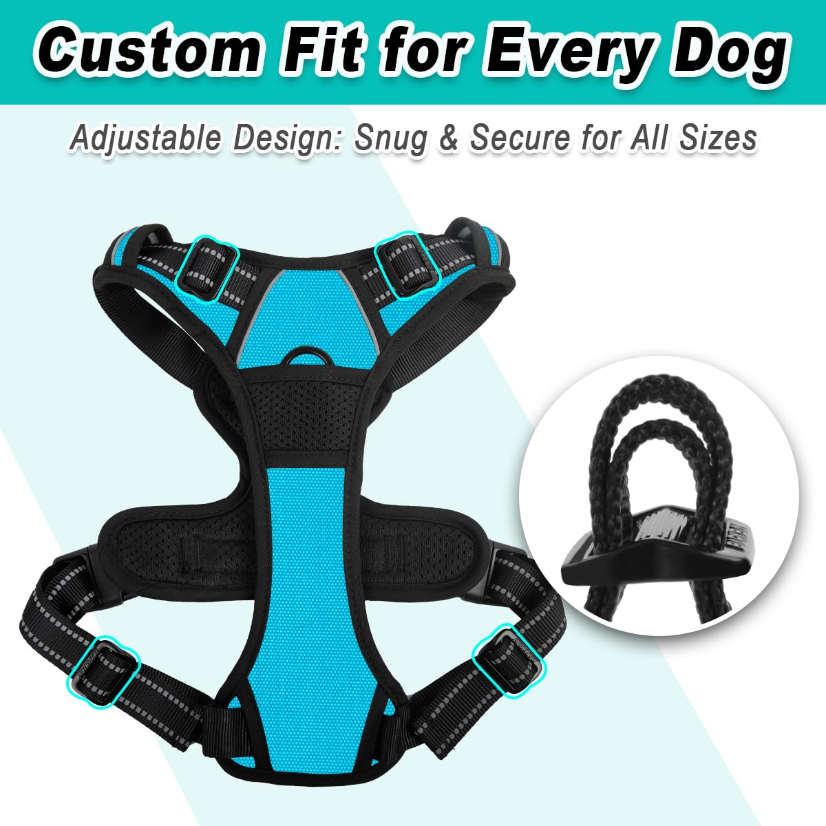 BARKBAY harness durable material closeup underscores longevity for active dogs