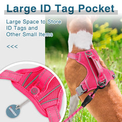 BARKBAY dog harness id-pocket closeup demonstrates secure tag pocket for quick ID access